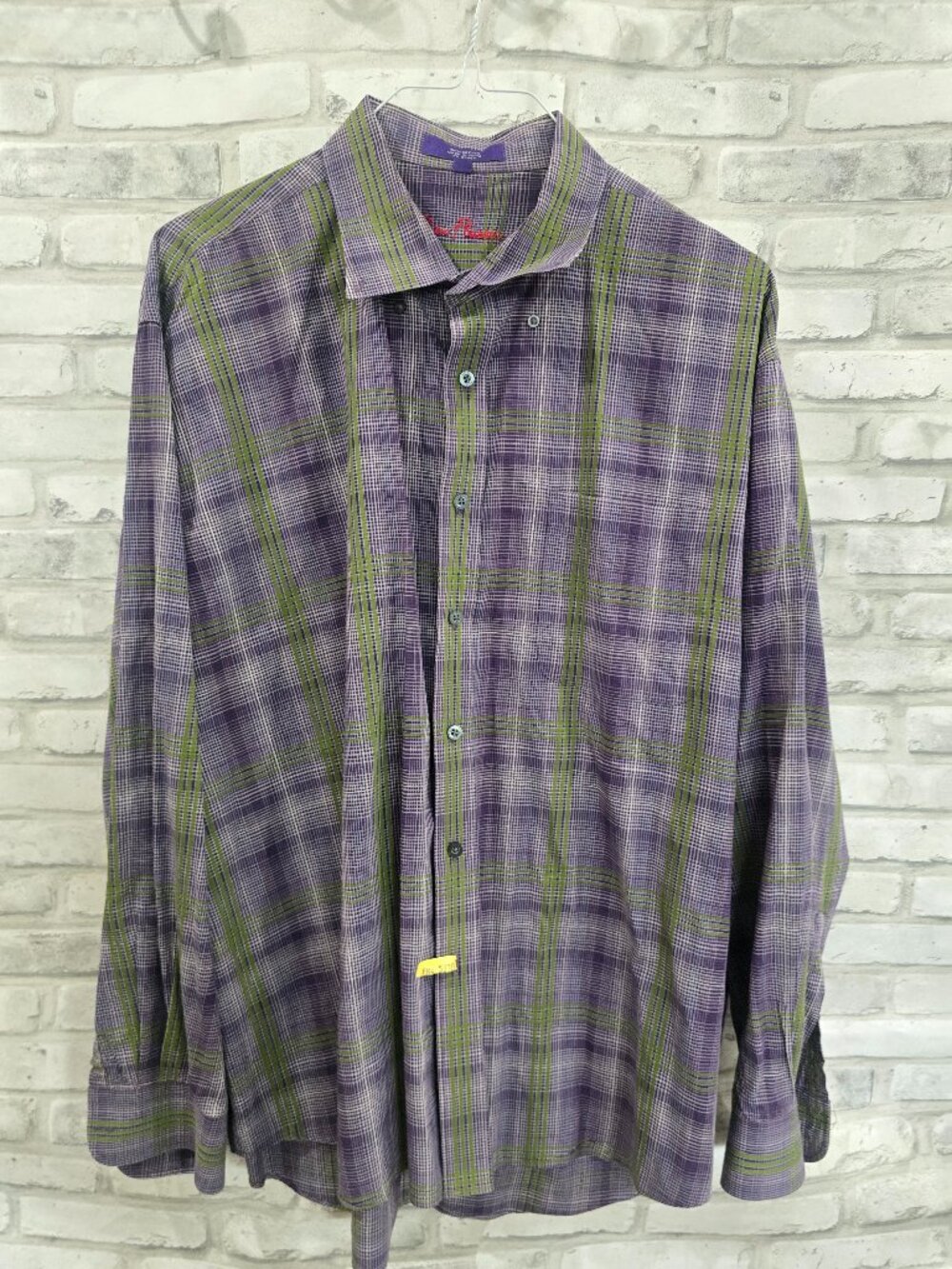 Alan Fusser (RG Vibes) Dress Shirt Size 2XL Button Up Plaid Long Sleeve